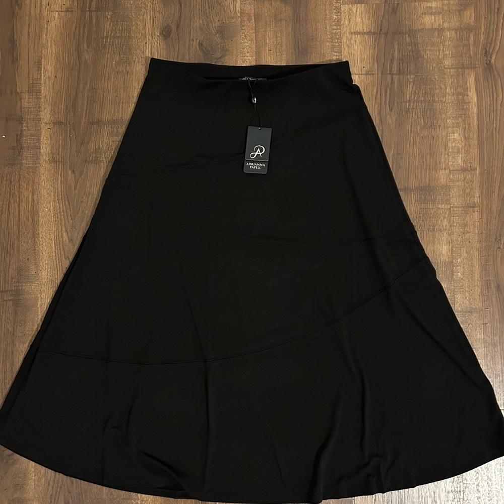 Black A-Line Midi Skirt
